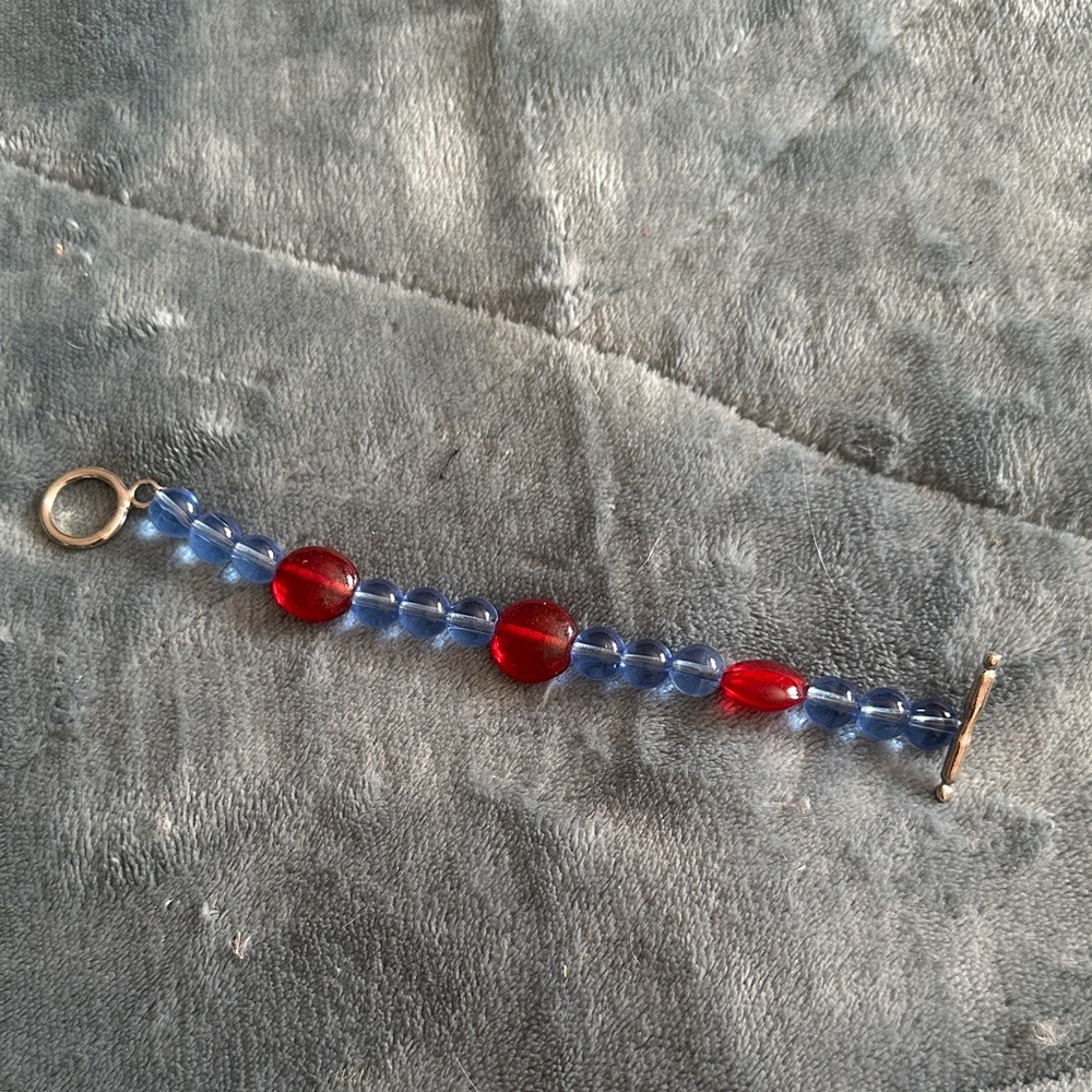 Red and Blue Beaded Bracelet - Baby